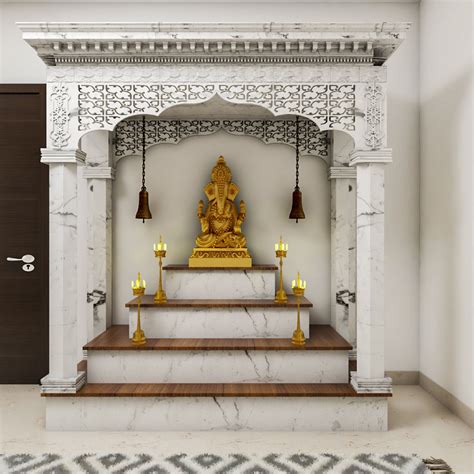 Compact Mandir Design With Indian Traditional Interiors | Livspace