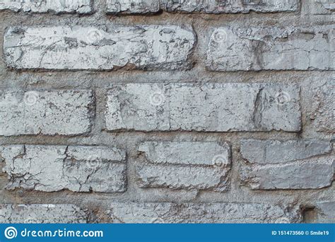 Background of Brick Wall Texture Painted Silver Paint Stock Photo - Image of grunge, cracked ...