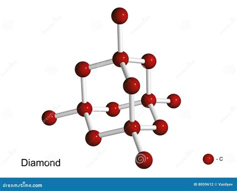 Isolated 3D Model Of A Crystal Lattice Of Diamond Stock Photography - Image: 8059612