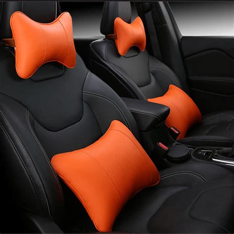 KKYSYELVA Car Seat Supports Auto Seat Back Lumbar Support leather ...