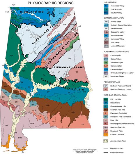 Alabama Physiographic Regions - MapSof.net