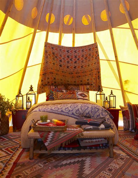 Inside a luxury tipi at Mustang Monument Wild Horse Eco-Resort Interior ...