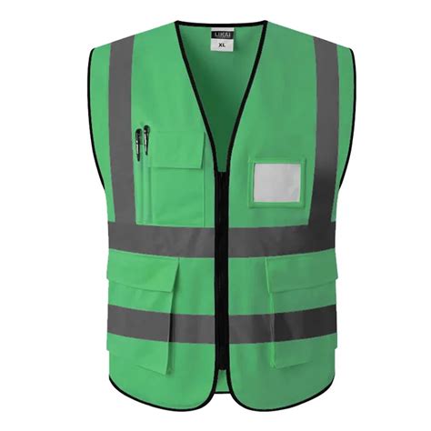 SPARDWEAR Hi vis clothing workwear green Safety vest reflective gilet with pockets free shipping ...