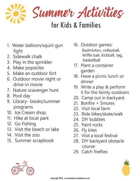 29 Inexpensive Summer Activities for Kids and Families + Free Printable ...