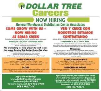 Now Hiring, Dollar Tree