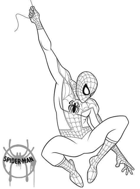 Spider Man Into the Spider Verse Coloring Pages for Kids - Free Printable Coloring Pages