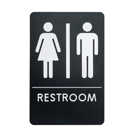 Buy Rock Ridge Unisex Restroom Sign ADA-Compliant Bathroom Door Sign ...