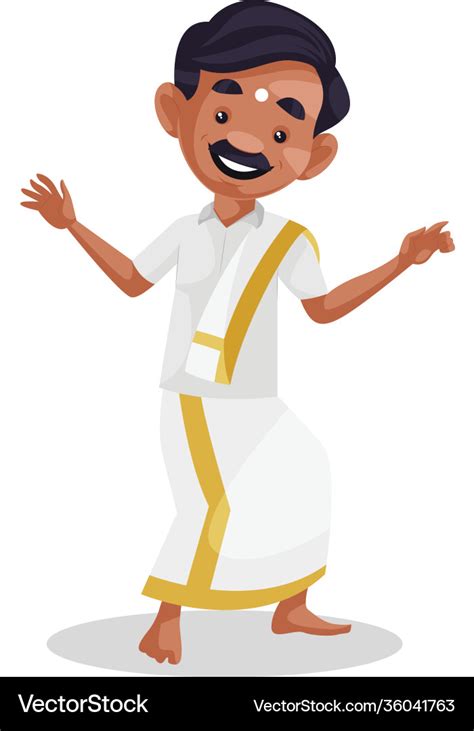 Indian tamil man cartoon Royalty Free Vector Image