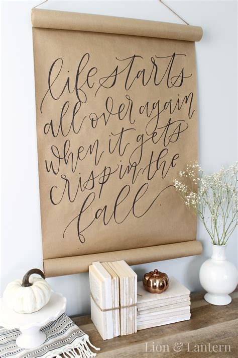 DIY Calligraphy Scroll Wall Art - Caitlin Marie Design