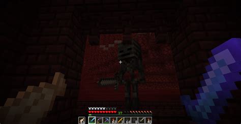 A wither skeleton wearing a wither skeleton skull. (He stole my loot ...