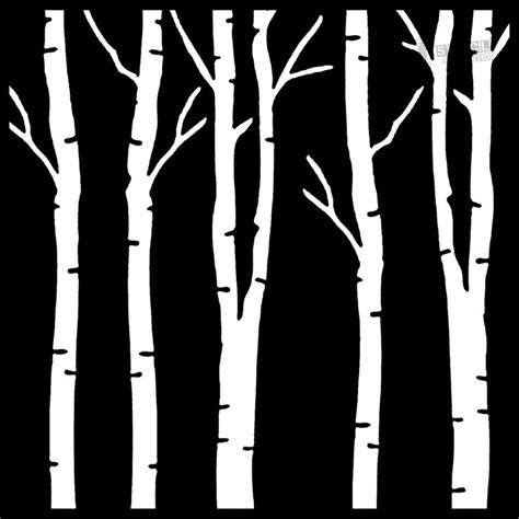 Birch Tree Stencils on Stencil Revolution | Tree stencil, Stencils ...