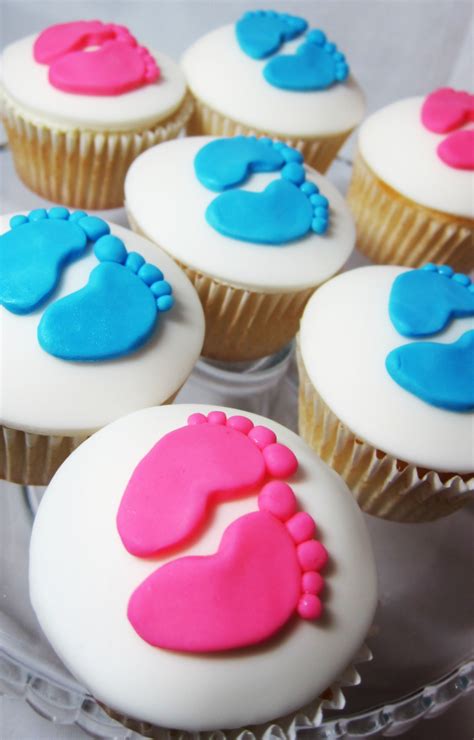 Gender reveal party cupcakes- precious little feet - & Maybe have the ...