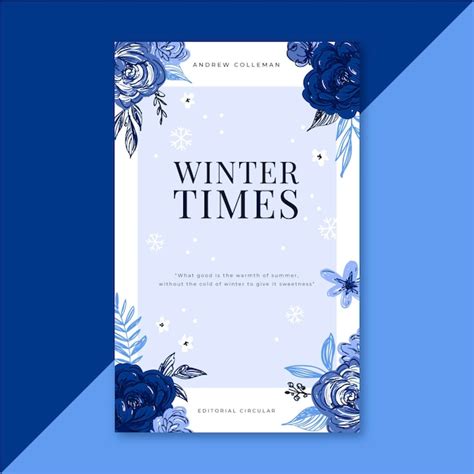 Free Vector | Beautiful winter book cover with flowers