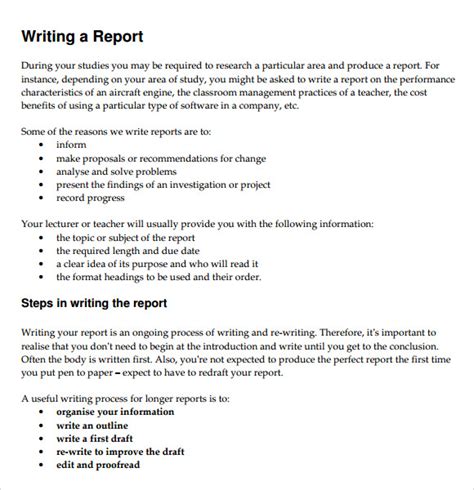 30+ Sample Report Writing Format Templates – PDF | Sample Templates