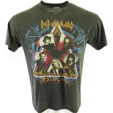 Vintage 80s Def Leppard T-Shirt L Hysteria 50/50 Thin Tour Band Metal Rock | The Clothing Vault