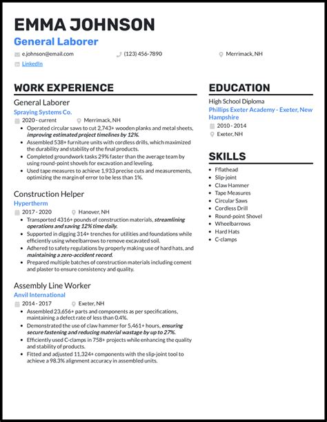 7 General Laborer Resume Examples Built to Work in 2024