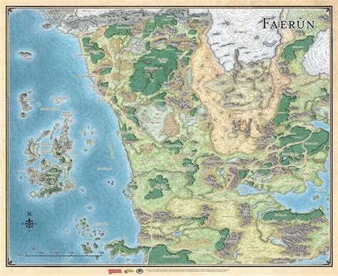 Dungeons & Dragons Sword Coast Adventurer's Guide - Faerun Map (27" x ...