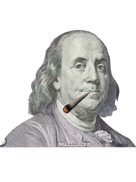 "100 Dollar Bill Benjamin Franklin Smoking" Canvas Print for Sale by ...