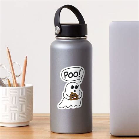 "Halloween Poop Emoji Funny Ghost" Sticker for Sale by peculiarpuffin | Redbubble