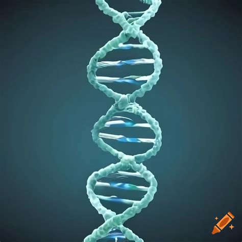 Long illustration of a double helix dna strand structure