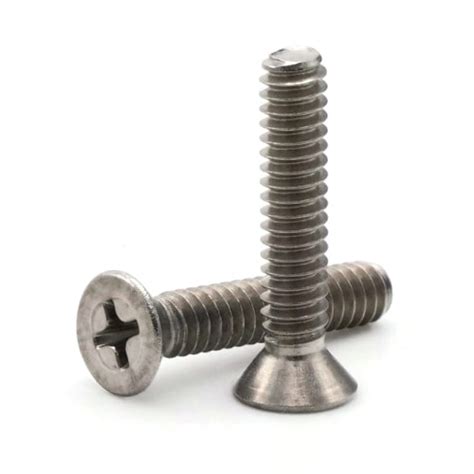 3/8"-16 Stainless Steel Phillips Flat Head Machine Screws