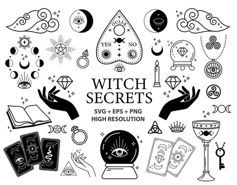 Witchcraft Svg Clipart Magic Svg Logo and Tattoo Design | Etsy | Witch ...