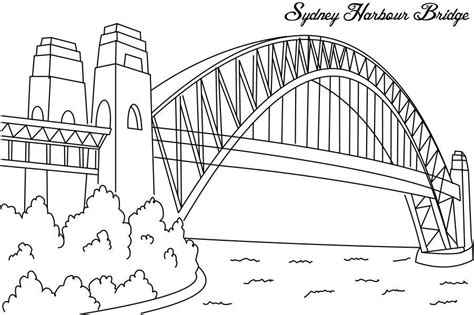 Sydney harbour bridge coloring page for kids