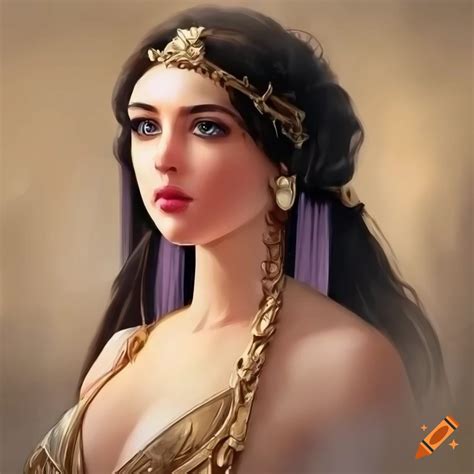 Young priestess from ancient greece in a fantasy setting on Craiyon