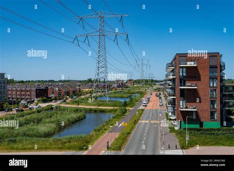 Dutch town of Sliedrecht in Province South Holland seen from the train station Sliedrecht ...