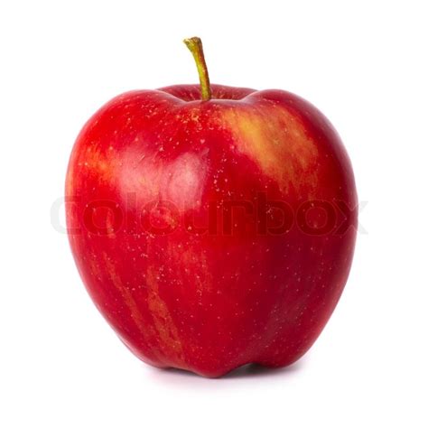 Red fresh apple isolated on white ... | Stock image | Colourbox