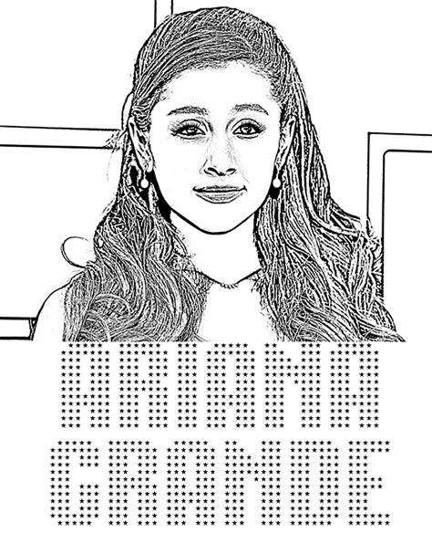 Ariana Grande to color for free, coloring pages, celebrity