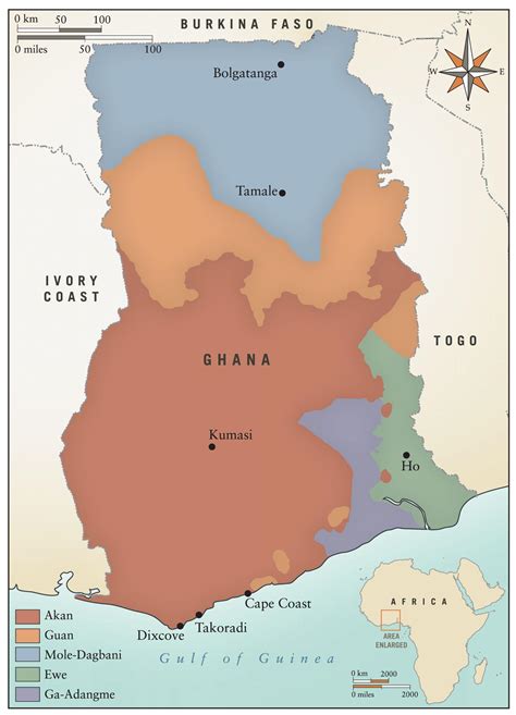 Ghana tribes map - Map of ghana tribes (Western Africa - Africa)