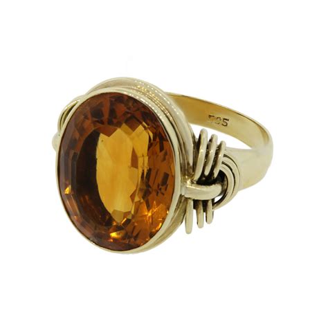 14k Yellow Gold Citrine Ring