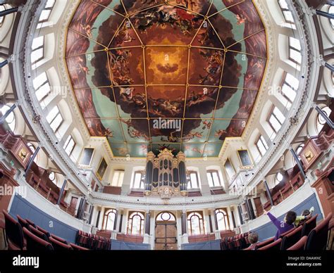 The organ and spectacular painted ceiling of Sir Christopher Wren's ...