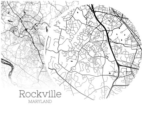 Rockville Map INSTANT DOWNLOAD Rockville Maryland City Map | Etsy