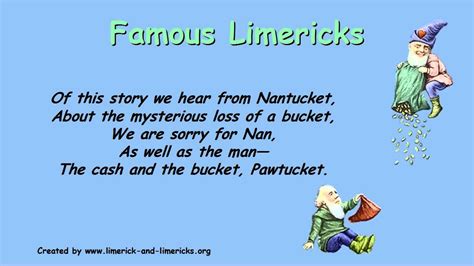 ♣♣♣ Famous Limericks - Example Limerick Poems ♣♣♣ - YouTube