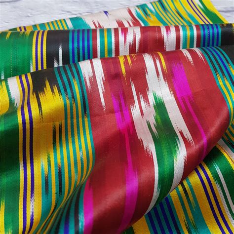 Vintage silk ikat fabric 70suzbek luxury fabric | Etsy