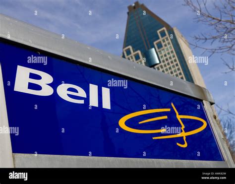 Bell Canada logo atop a public call box in downtown Montreal Stock ...