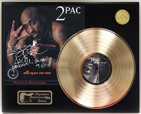 2Pac – All Eyez On Me Gold LP Record Signature Display C3 | Gold Record Outlet Album and Disc ...