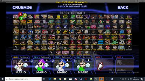 Four SSF2 Mario Skins for SSBC Mario [Super Smash Bros. Crusade] [Mods]