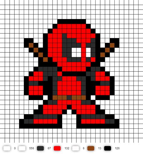 Deadpool Perler Bead Pattern Dibujos En Cuadricula Dibujos Pixelados ...