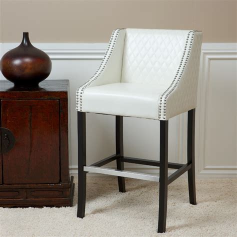 Best Selling Home Decor Milano White Quilted Leather Bar Stool - Home - Furniture - Bar ...