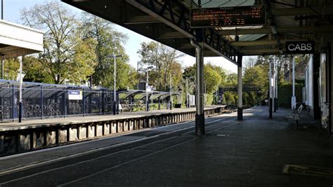 Teddington Railway Station and Empty Platform in Teddington London Uk Editorial Photography ...