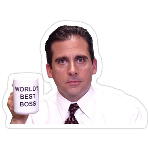 "Michael Scott - World's Best Boss" Stickers by Talia Faigen | Redbubble