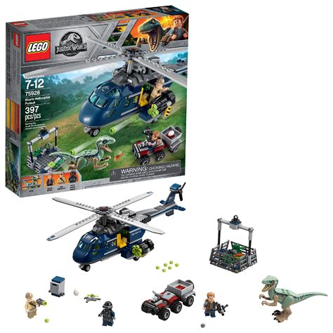 LEGO Jurassic World Blue's Helicopter Pursuit 75928 Velolciraptor ...