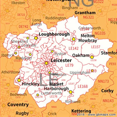 Leicester Postcode Area, District and Sector maps in Editable Format