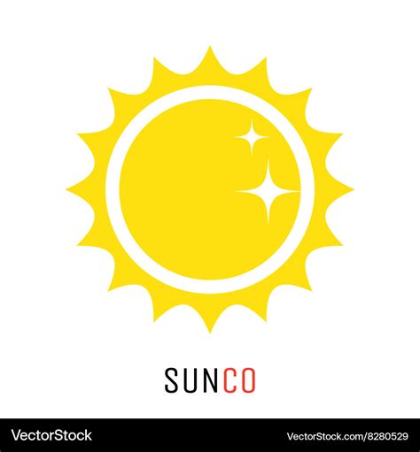 Yellow sun icon logo design concept Royalty Free Vector