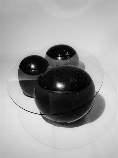 Ovni Uovo Black Marble Glass Coffee Table For Sale at 1stDibs