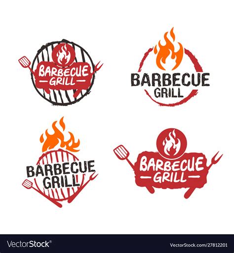 Barbecue grill logo design Royalty Free Vector Image