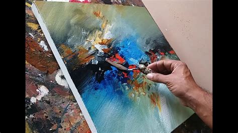 Abstract painting / Blending with brush and palette knife in acrylics / ... | Abstract painting ...